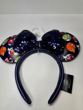 NWT Disney Parks Mickey and Friends Headband navy blue with sensational six